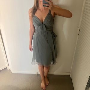 CHRISTIAN DIOR by John Galliano silk cocktail dress in silver grey